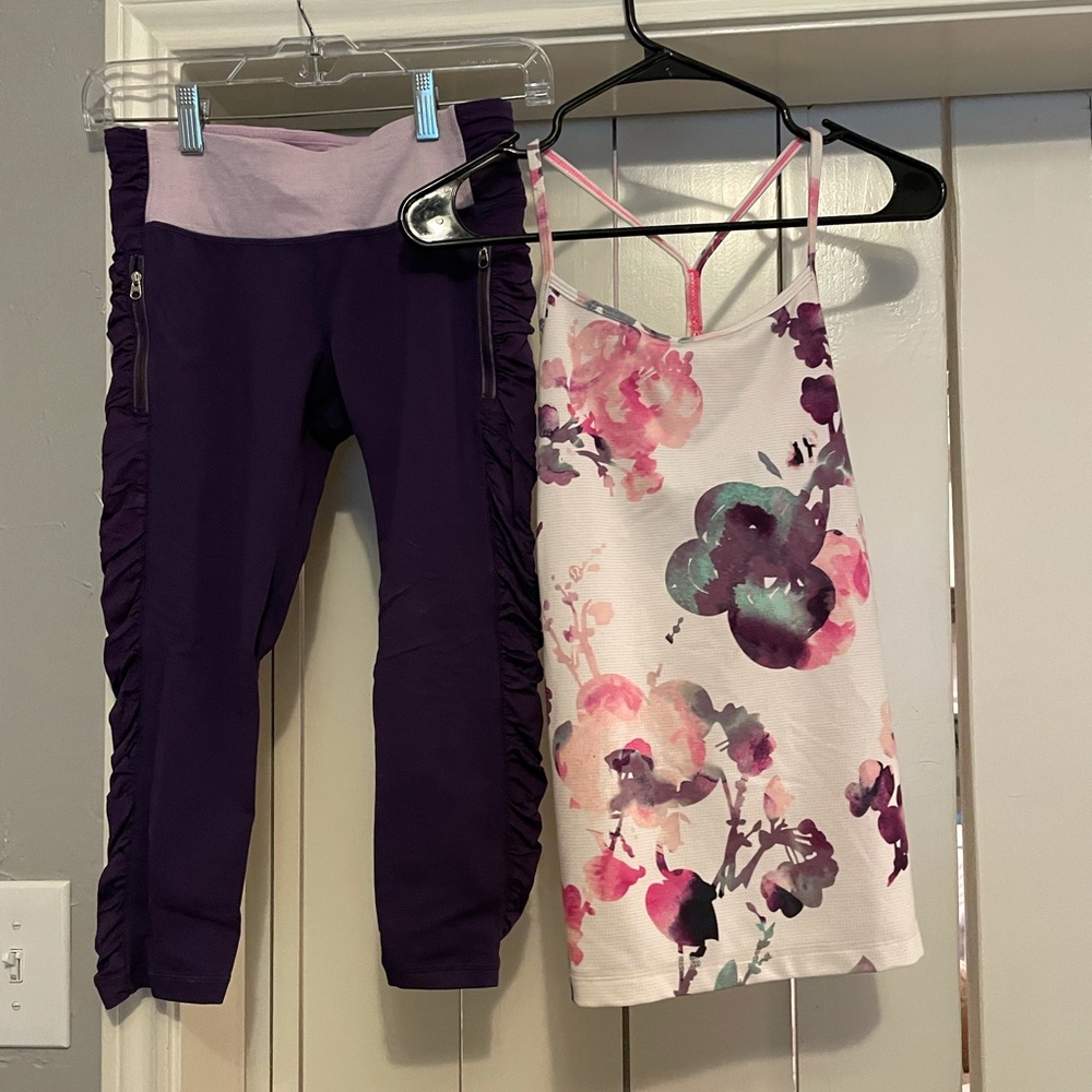 Lululemon 2-pc like new set. Cycling leggings. 6.